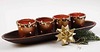 Theelichthouder - hout - Kerst - waxinelicht met sterren - set van 12