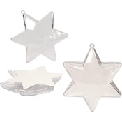 Vormen - sterren - transparant - 10 cm - kunststof - set van 5