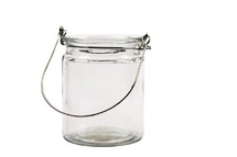 Theelichthouder - glas - lantaarn - 10 x 7,6 cm - set van 12