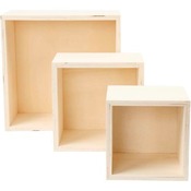 Hout - Showdozen - Vierkant 3Ass