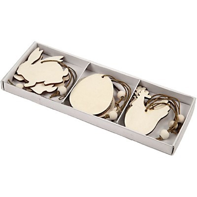 Pasen - Hout - Hangers 9st