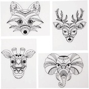 Krimpfolie - wilde dieren 4 ass