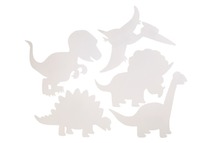 Figuren - karton - dinosaurussen - blanco - set van 16 assorti