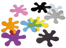 Speelfiguren - tickit Splats - verfspatten - kunststof - transparant - gekleurd - voor lichtbord - set van 10 assorti