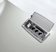 tafel - klaptafel - Archimede - rechthoek - inklapbaar - verrijdbaar - 120 cm x 80 cm x 76 cm - onderstel wit - blad grijs - per stuk