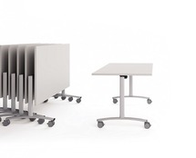 tafel - klaptafel - Archimede - rechthoek - inklapbaar - verrijdbaar - 120 cm x 80 cm x 76 cm - onderstel grijs - blad grijs - per stuk