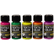 Verf - textielverf - neon - 5 x 50 ml