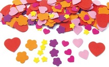Figuren - hartjes en bloemen - foam - per set