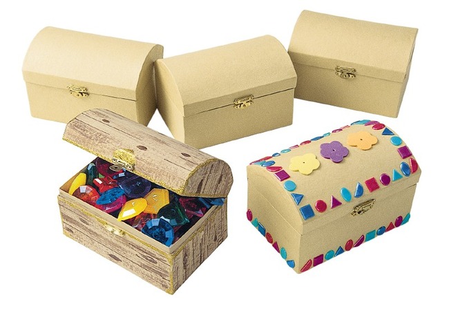 Kist - Schatkist - Papier-maché - Set Van 12