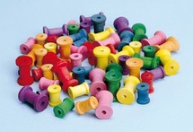 Figuren - spoelen - hout - gekleurd - per set