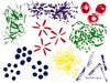 Kwasten - stempels - verf - set van 8 assorti