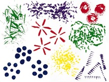 Kwasten - stempels - verf - set van 8 assorti