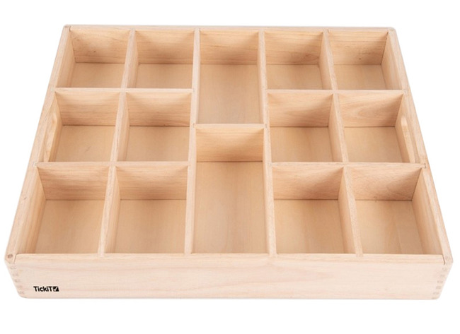 Sorteerbak - Tickit Wooden Sorting Tray - 50 X 43,5 Cm - Hout - 14 Vakken - Loose Parts - Per Stuk