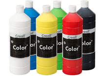 Verf - plakkaatverf - Creall Color - 6 x 500 ml - basiskleuren - set van 6 assorti