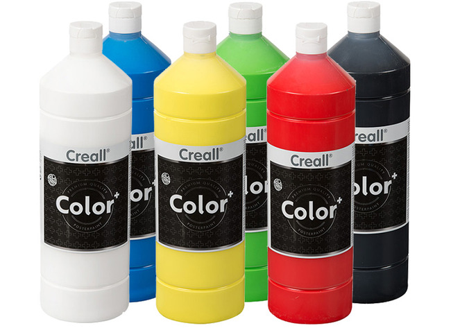 Verf - Plakkaatverf - Creall Color - 6 X 500 Ml - Basiskleuren - Set Van 6 Assorti