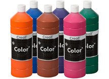 Verf - plakkaatverf - Creall Color - 6 x 500 ml - aanvullende kleuren - set van 6 assorti