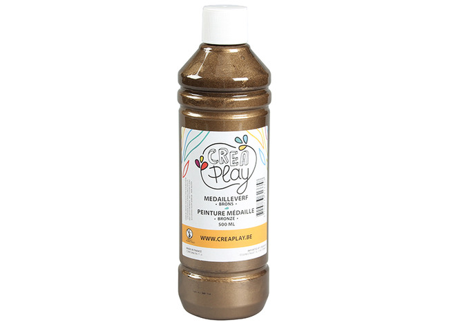 Verf - Plakkaatverf - Creaplay - Metallic - 500 Ml - Brons - Per Stuk