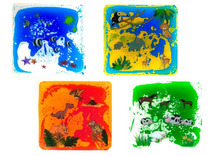 Bewegen - vloertegels - sensorisch - vierkant - dierenwereld - set van 4 assorti