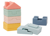 Stapelen - Miniland - zachte stapelblokken - tactiel - set van 10