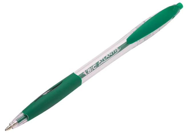 Pen - Balpen - Bic Atlantis Classic - Groen - Set Van 12