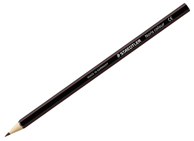 Potloden - Kleurpotloden - Staedtler Noris colour - Zeshoekig - Doos - Van Dyke Bruin - Set Van 12