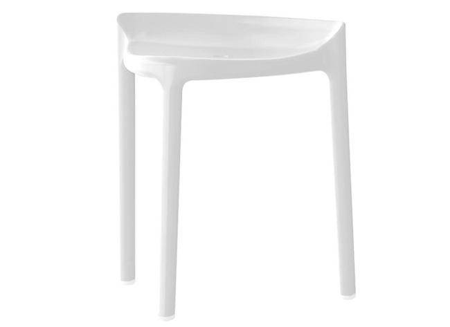 Kruk - Kunststof - Laag - Happy - Wit - Per Stuk