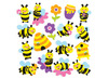 Foamstickers - bijtjes - set van 120