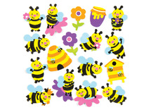 Foamstickers - bijtjes - set van 120