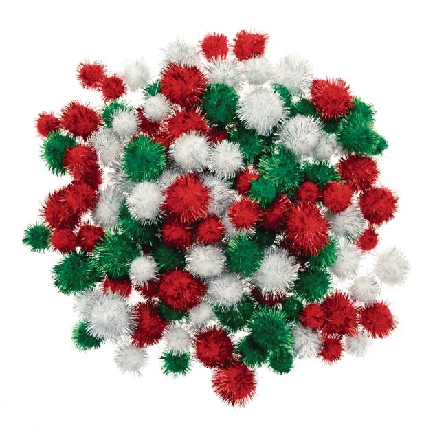 Kerst-glitter Pompons