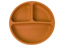 Borden - kinderbord - 19,5 cm - siliconen - met onderverdeling - roest - per stuk