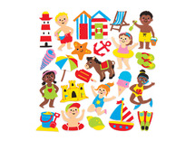 Foamstickers - the seaside - set van 120