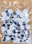 Decoratie - wiebelogen - zelfklevend - rond - diameter 0,6 cm en 1 cm - set van 100 assorti