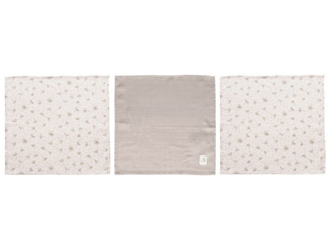 Textiel - Bébé-jou - Monddoekjes - Grijs Tinten - Set Van 3