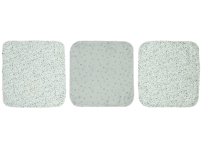 Textiel - Bébé-jou - Monddoekjes - Blauw Tinten - Set Van 4