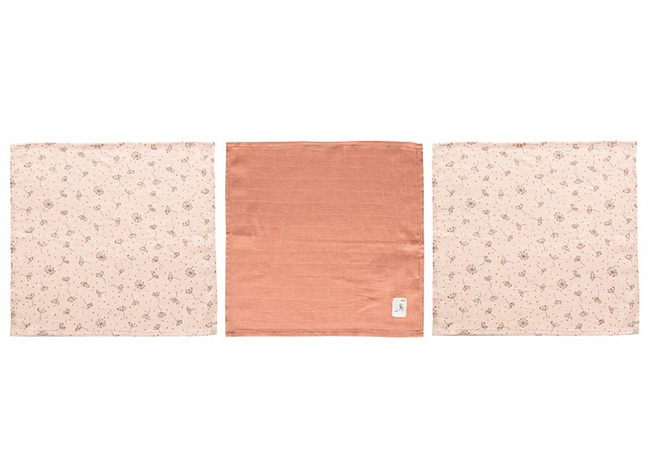 Textiel - Bebejou - Monddoekjes - Koraal Tinten - Set Van 5