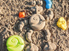Zand - zandset - Miniland - geovormen - slak, vlinder, worm, lieveheersbeestje - set van 4