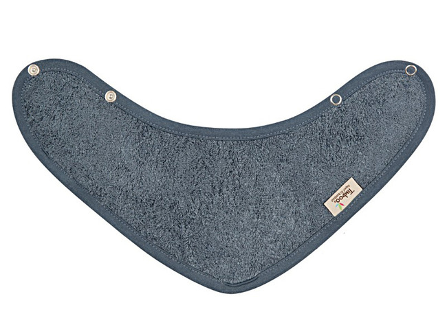 Slab - Kwijlslab - Timboo - 36 X 20 Cm - Dubbel Gelaagd - Met Drukknop - Marin - Per Stuk