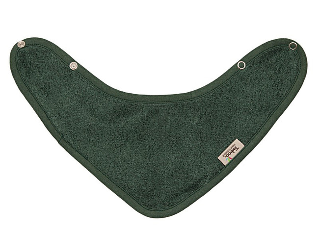 Slab - Kwijlslab - Timboo - 36 X 20 Cm - Dubbel Gelaagd - Met Drukknop - Aspen Green - Per Stuk