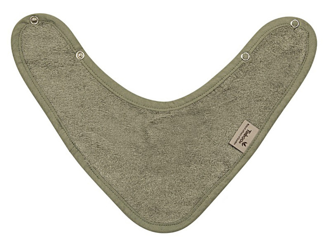 Slab - Kwijlslab - Timboo - 36 X 20 Cm - Dubbel Gelaagd - Met Drukknop - Whisper Green - Per Stuk