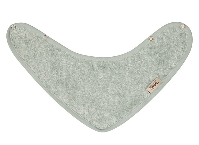 Slab - Kwijlslab - Timboo - 36 X 20 Cm - Dubbel Gelaagd - Met Drukknop - Feather Grey - Per Stuk