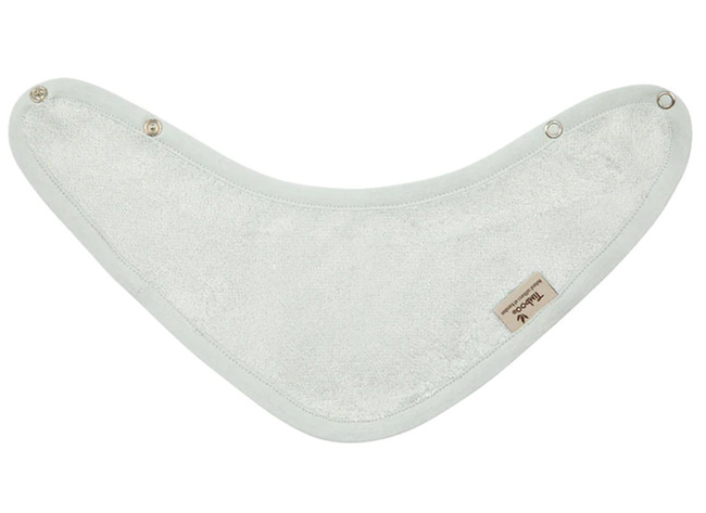 Slab - Kwijlslab - Timboo - 36 X 20 Cm - Dubbel Gelaagd - Met Drukknop - Riviera Blue - Per Stuk