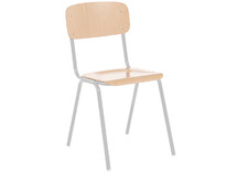 Stoel - Tau - Classic - Vaste Zithoogte - 38 cm - onderstel ral 1018 (geel) - rugleuning beuk - per stuk