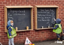 Outdoor - podia - krijtbord - set van 2