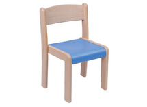 Stoel - Krasvrij Kunststof Zitvlak - Zithoogte 26 Cm - Gekleurd - zithoogte 26 cm - onderstel beuk - zitoppervlak appelgroen - per stuk