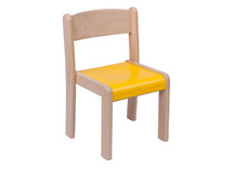 Stoel - Krasvrij Kunststof Zitvlak - Zithoogte 38 Cm - Gekleurd - zithoogte 38 cm - onderstel beuk - zitoppervlak appelgroen - per stuk