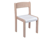 Stoel - Krasvrij Kunststof Zitvlak - Zithoogte 42 Cm - Gekleurd - zithoogte 42 cm - onderstel beuk - zitoppervlak appelgroen - per stuk