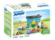 Speelsets - PLAYMOBIL Junior 71690 Dierenpension met voerautomaat - dieren - set van 21