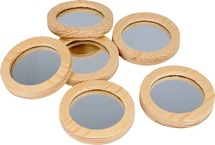 Hout - Make-Up Spiegeltjes - Set Van 6
