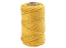 Koord - katoenkoord - Macramé - 55 m x 4 mm - geel - per stuk