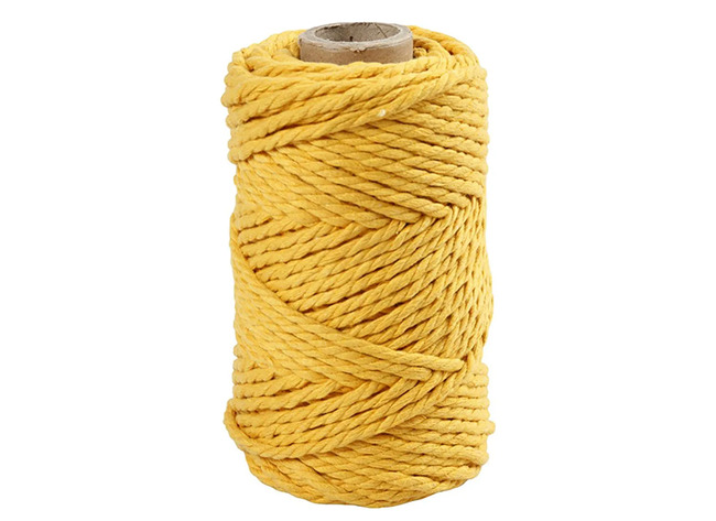 Koord - Katoenkoord - Macramé - 55 M X 4 Mm - Geel - Per Stuk
